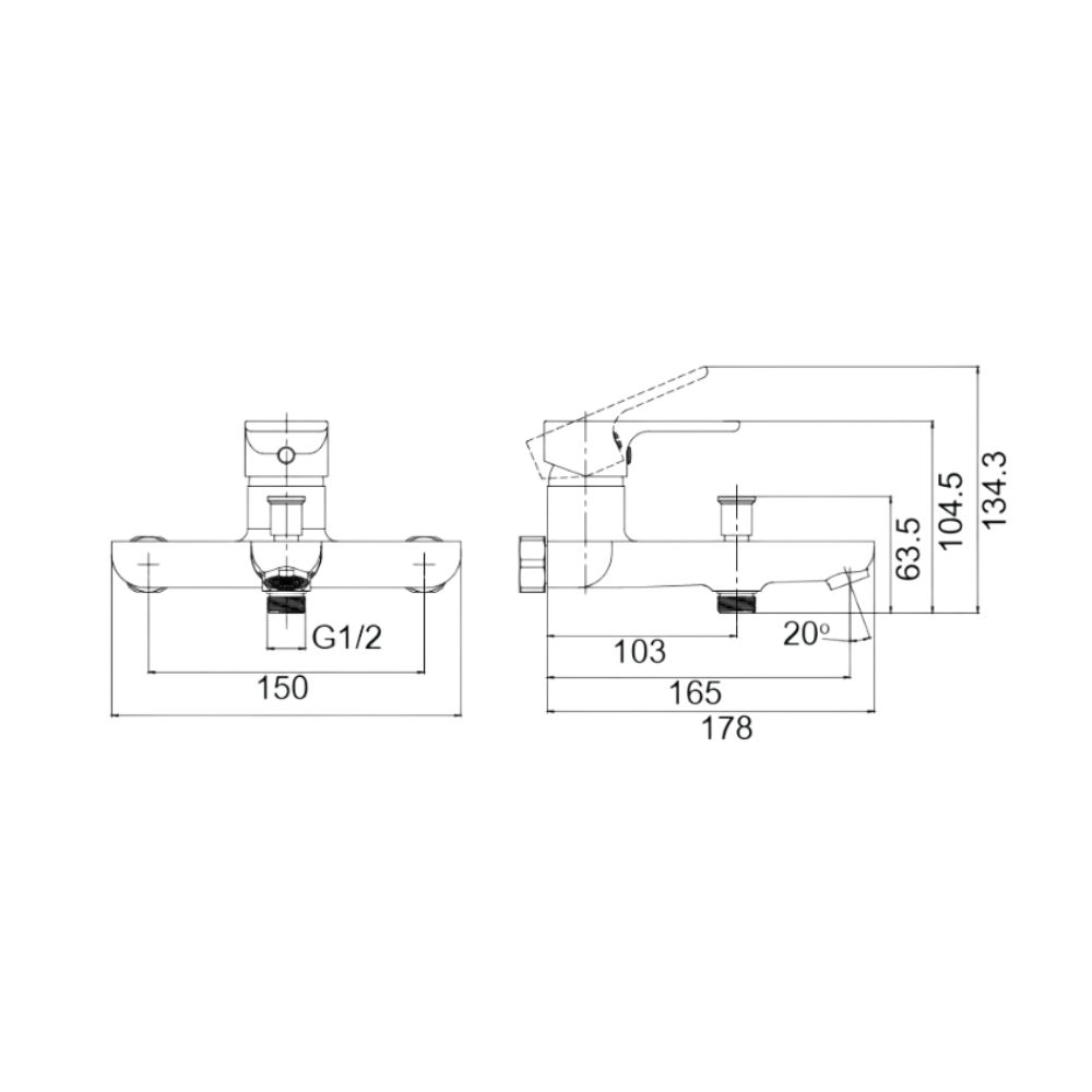 Bộ vòi sen tắm nóng lạnh Caesar S503C