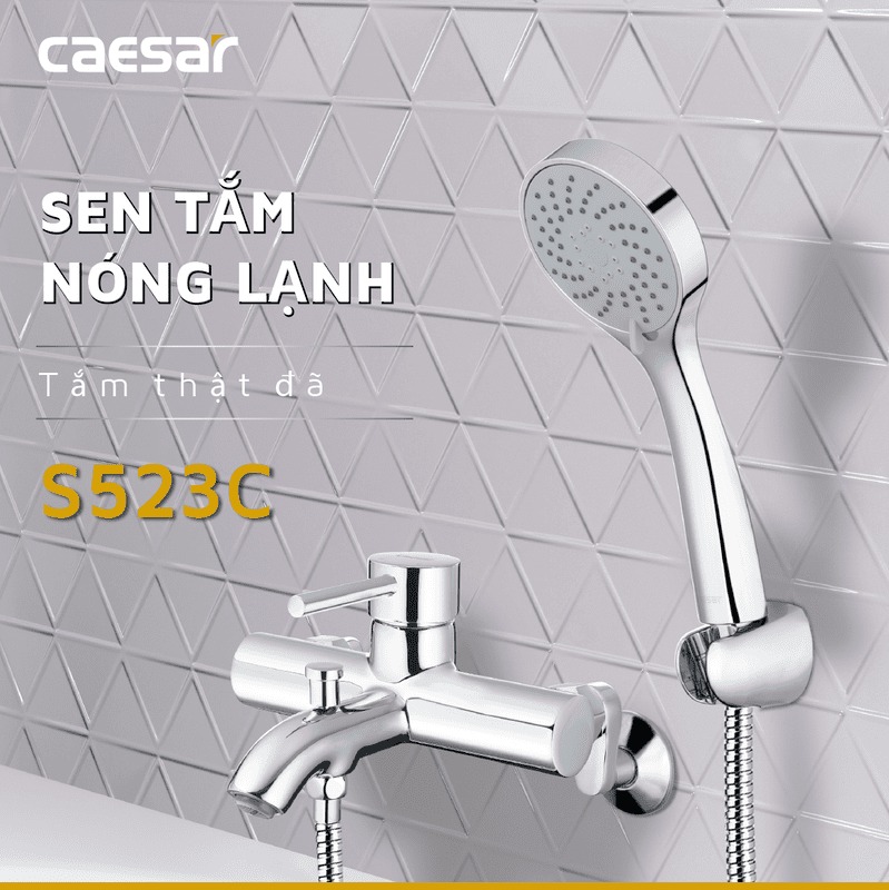 Bộ vòi sen tắm nóng lạnh Caesar S523C