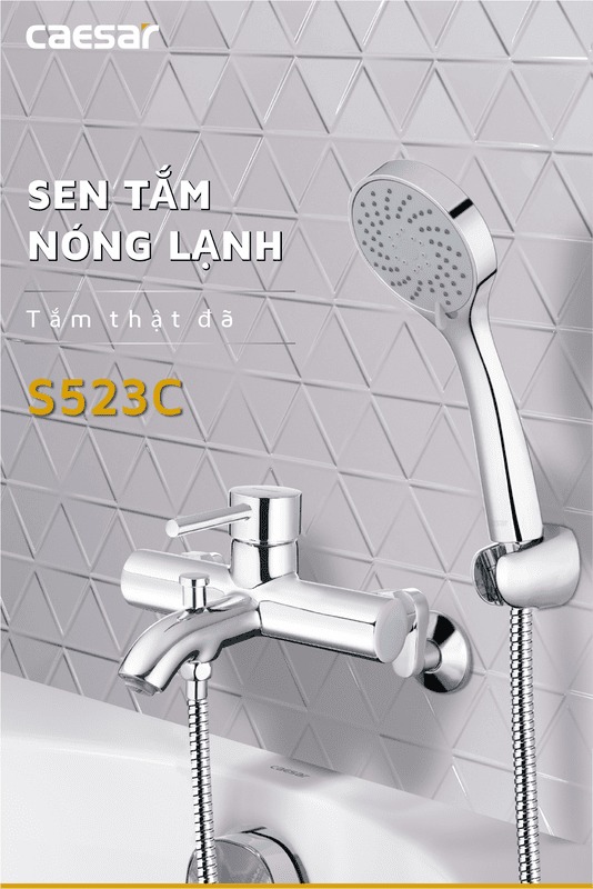 Bộ vòi sen tắm nóng lạnh Caesar S523C