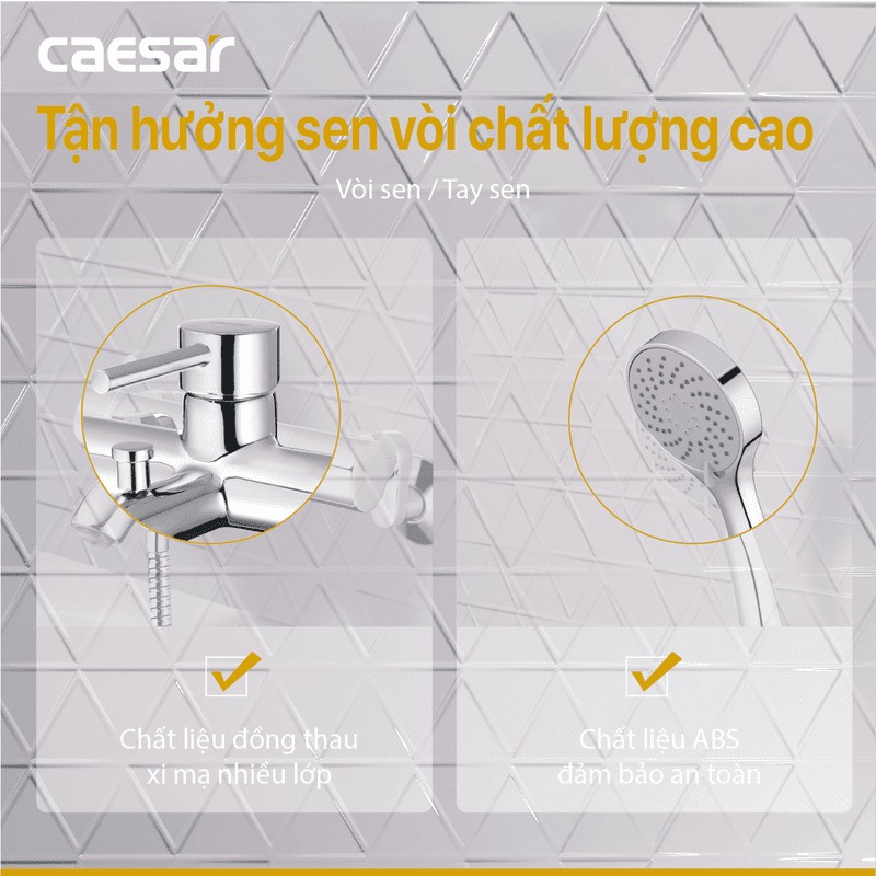 Bộ vòi sen tắm nóng lạnh Caesar S523C