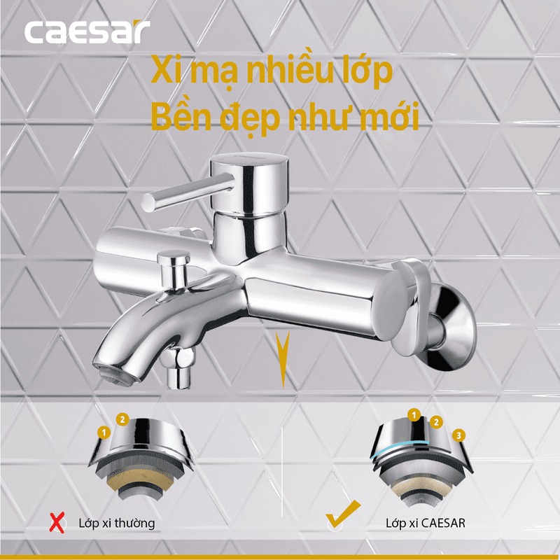 Bộ vòi sen tắm nóng lạnh Caesar S523C