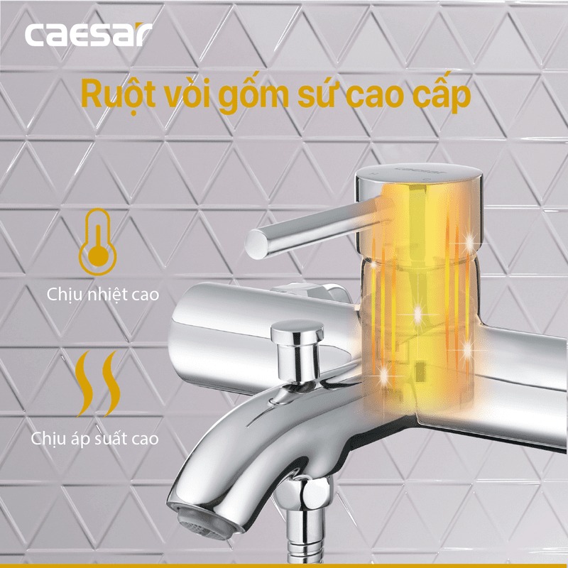 Bộ vòi sen tắm nóng lạnh Caesar S523C