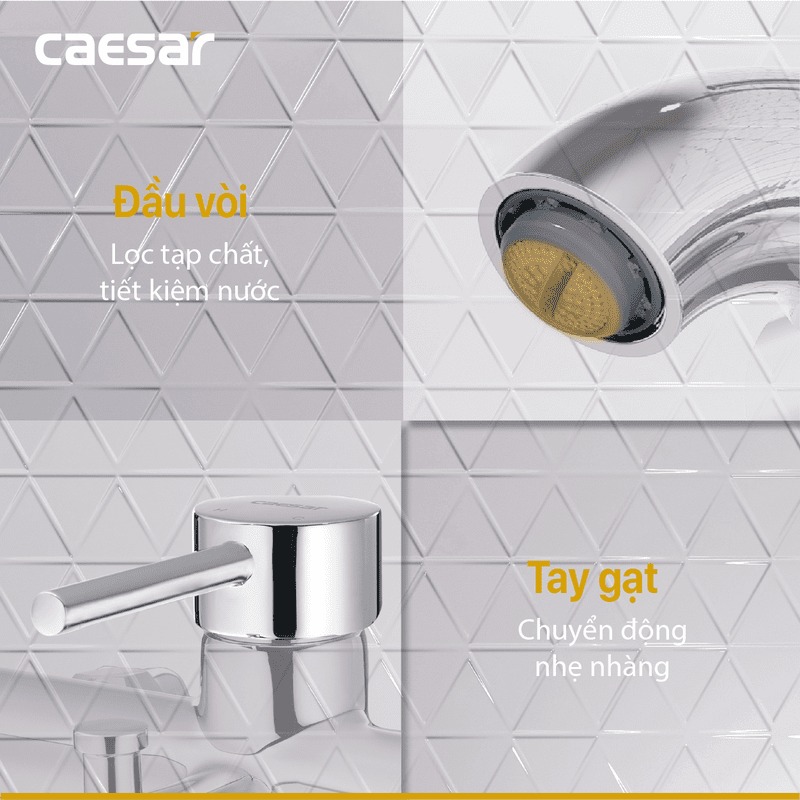 Bộ vòi sen tắm nóng lạnh Caesar S523C