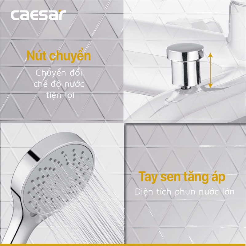 Bộ vòi sen tắm nóng lạnh Caesar S523C