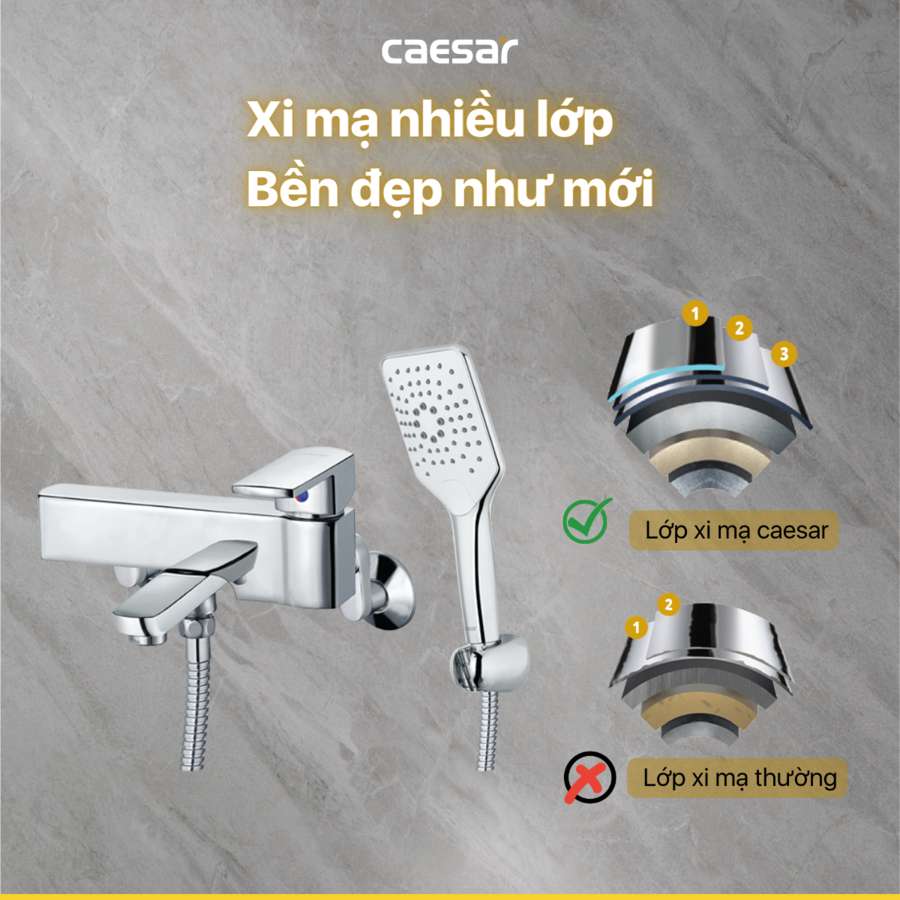 Bộ vòi sen tắm nóng lạnh Caesar S553C