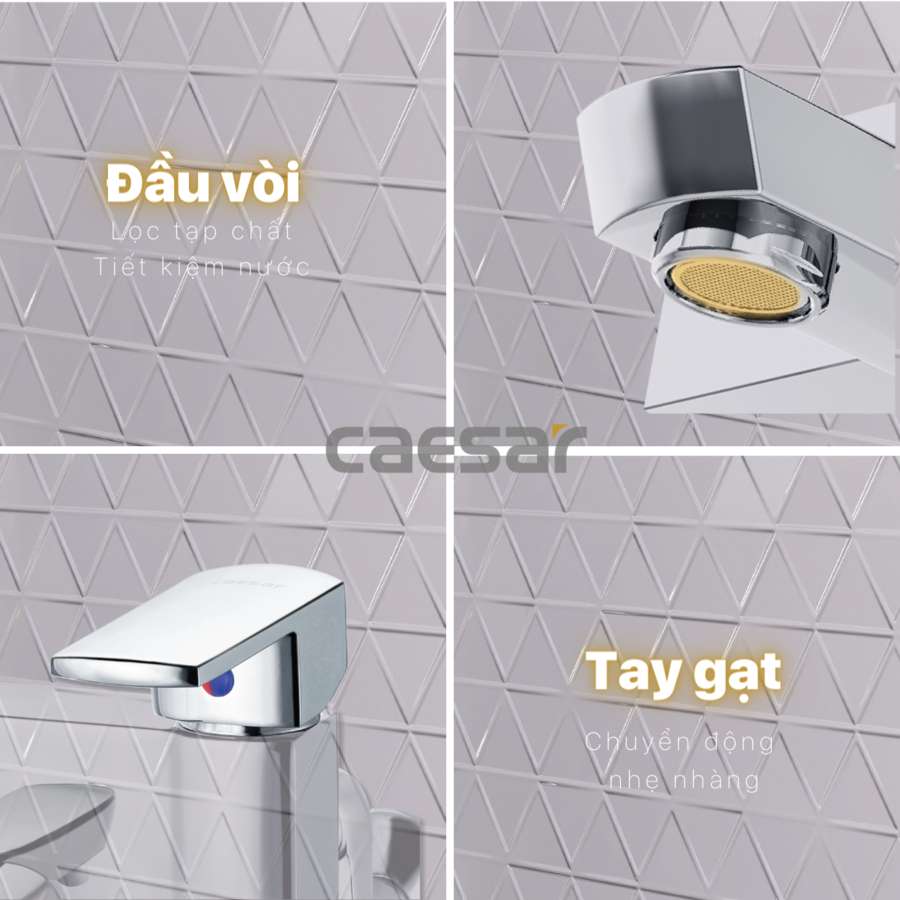 Bộ vòi sen tắm nóng lạnh Caesar S553C