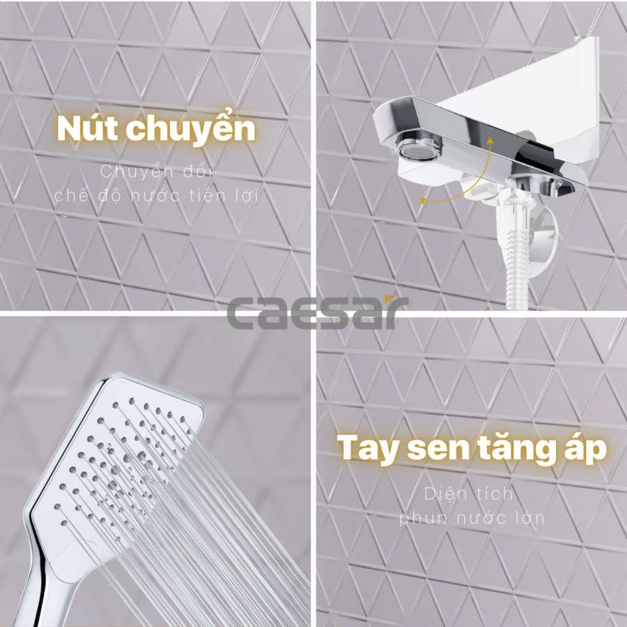 Bộ vòi sen tắm nóng lạnh Caesar S553C
