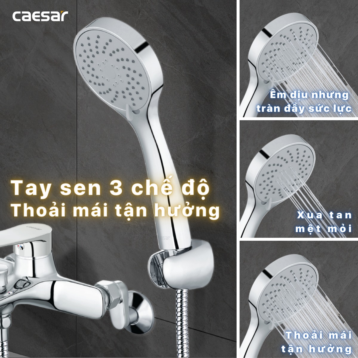 Bộ vòi sen tắm nóng lạnh Caesar S563C
