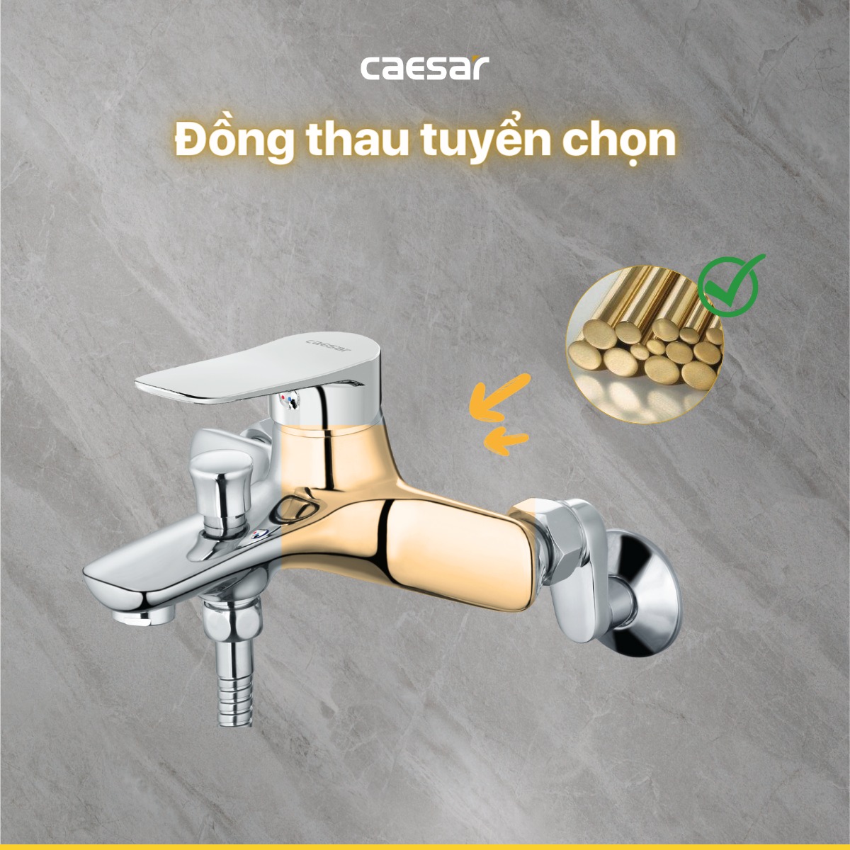 Bộ vòi sen tắm nóng lạnh Caesar S563C