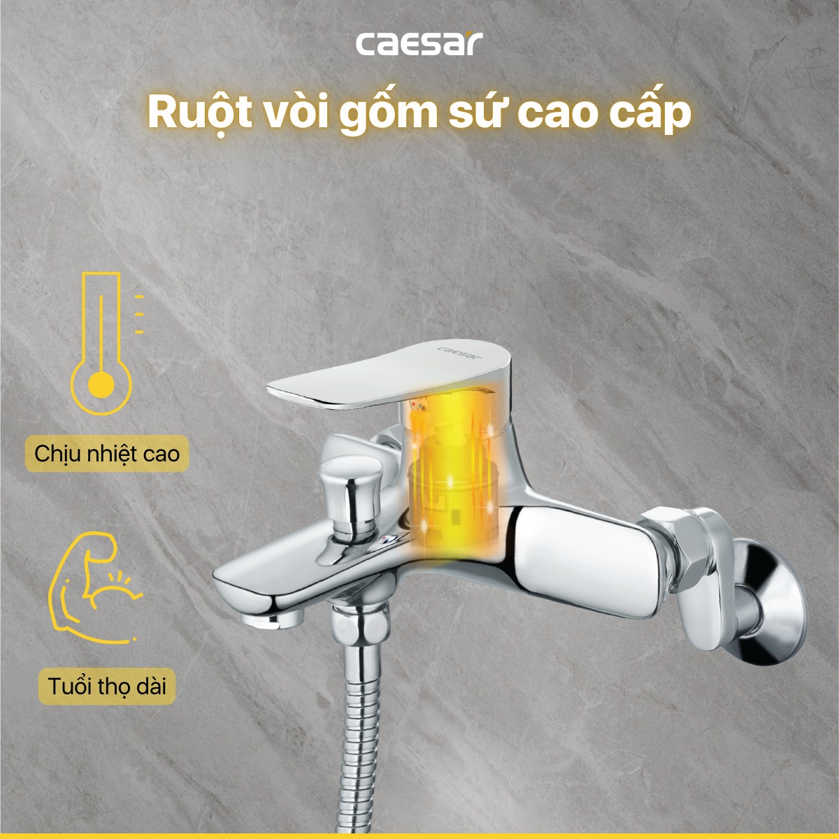 Bộ vòi sen tắm nóng lạnh Caesar S563C