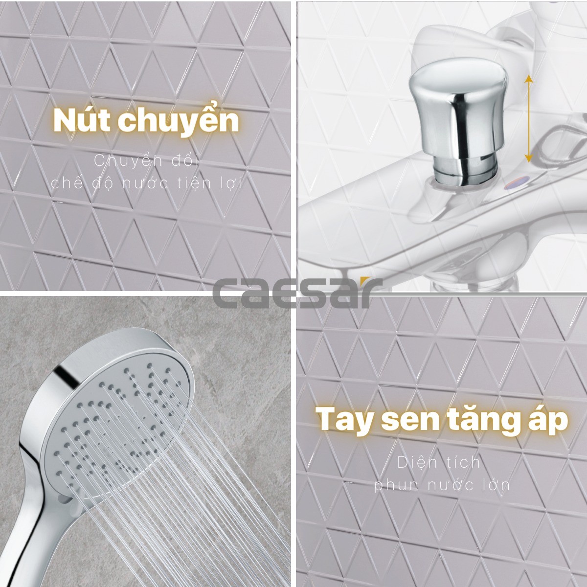 Bộ vòi sen tắm nóng lạnh Caesar S563C
