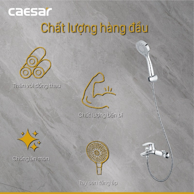 Bộ vòi sen tắm nóng lạnh Caesar S573C