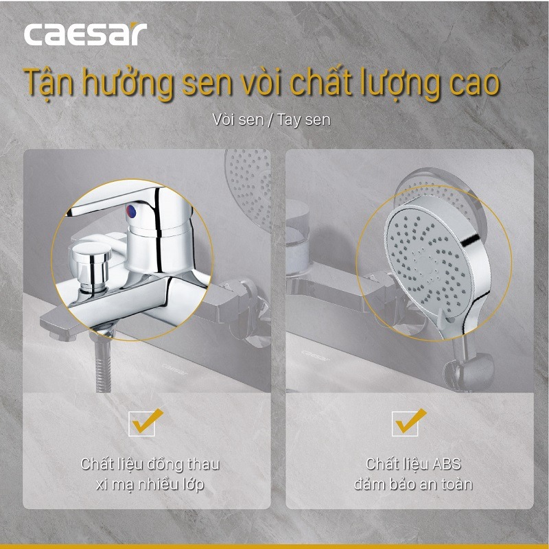 Bộ vòi sen tắm nóng lạnh Caesar S573C