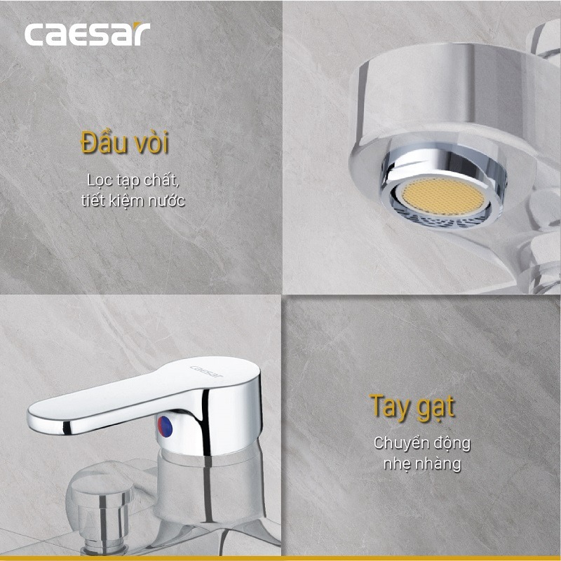 Bộ vòi sen tắm nóng lạnh Caesar S573C