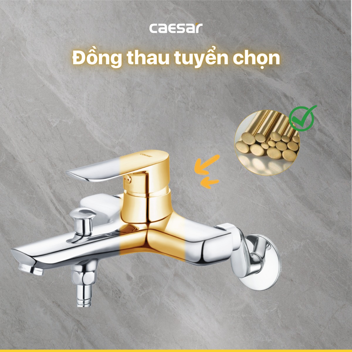 Bộ vòi sen tắm nóng lạnh Caesar S733C