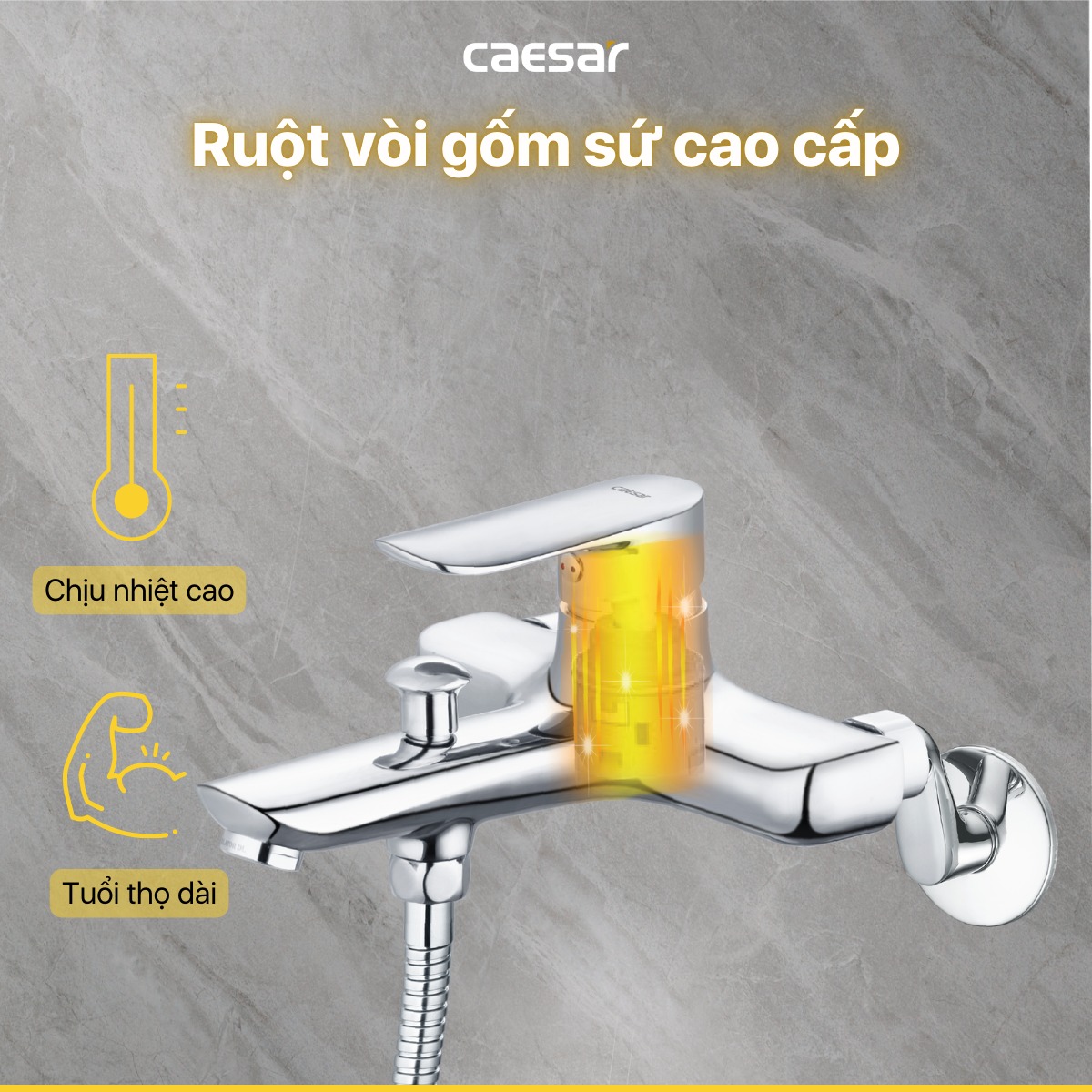 Bộ vòi sen tắm nóng lạnh Caesar S733C