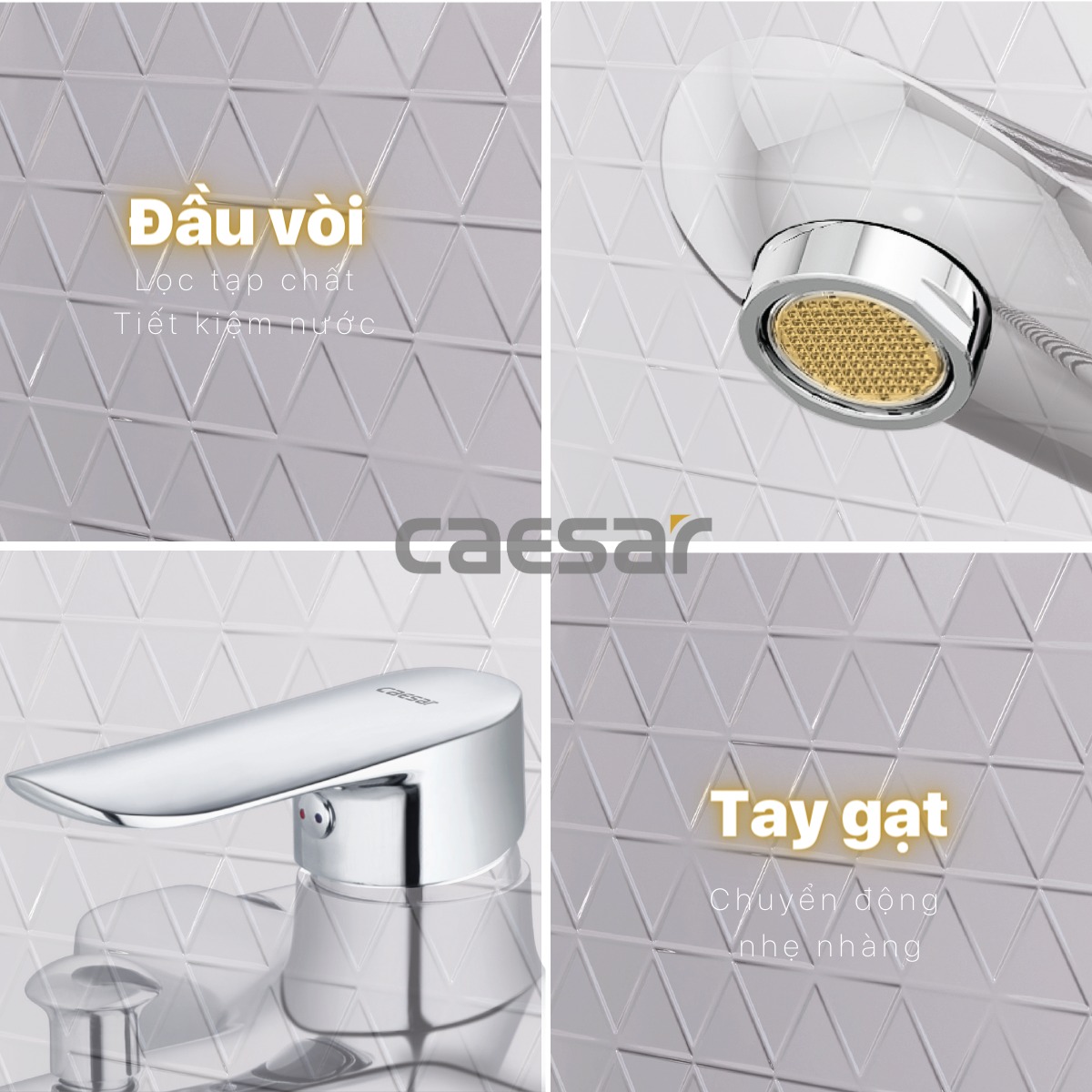 Bộ vòi sen tắm nóng lạnh Caesar S733C