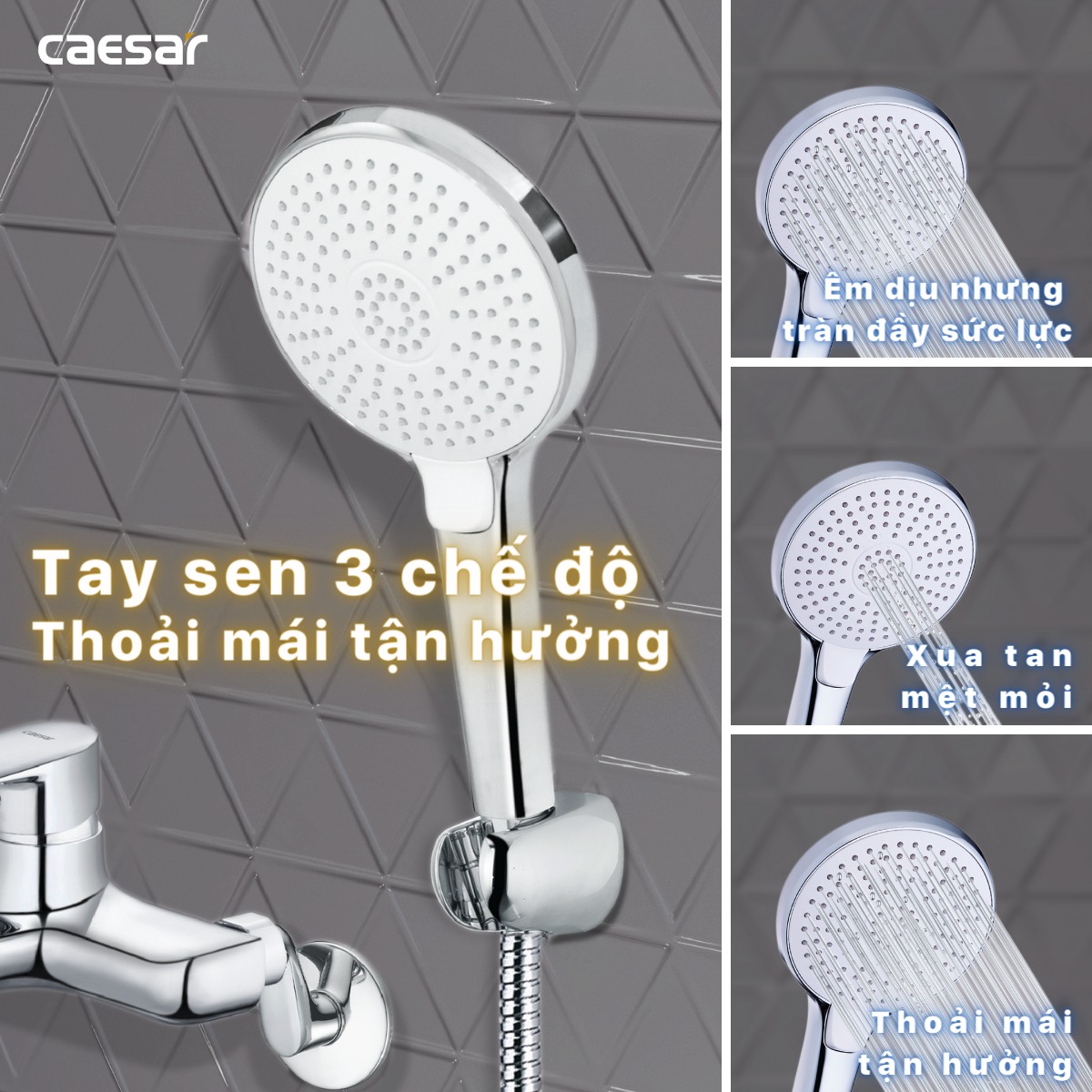Bộ vòi sen tắm nóng lạnh Caesar S733C