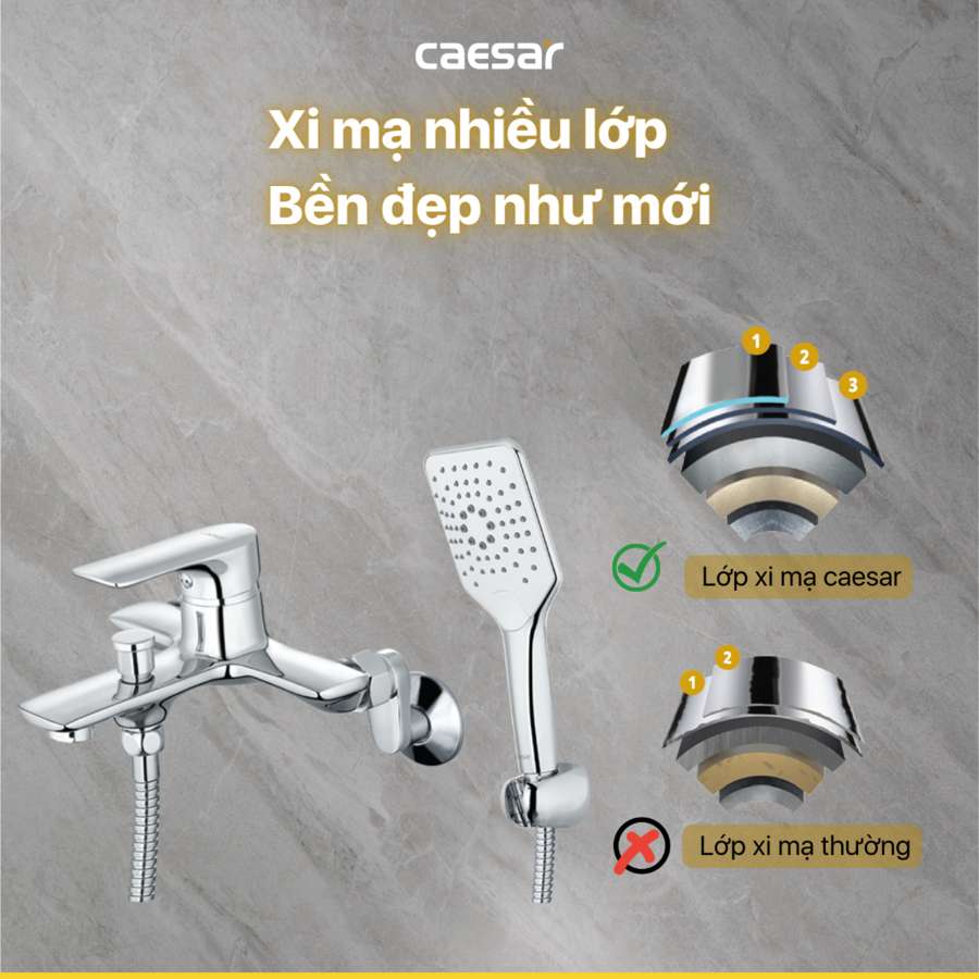 Bộ vòi sen tắm nóng lạnh Caesar S773C