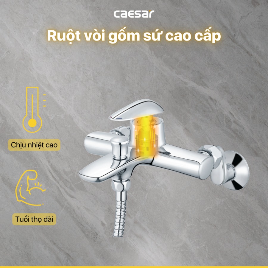 Bộ vòi sen tắm nóng lạnh Caesar S813C