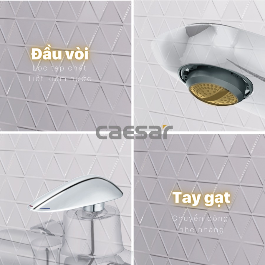 Bộ vòi sen tắm nóng lạnh Caesar S813C