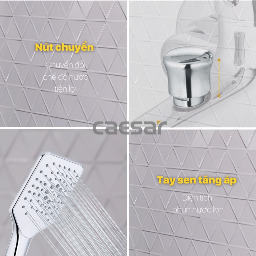 Bộ vòi sen tắm nóng lạnh Caesar S813C