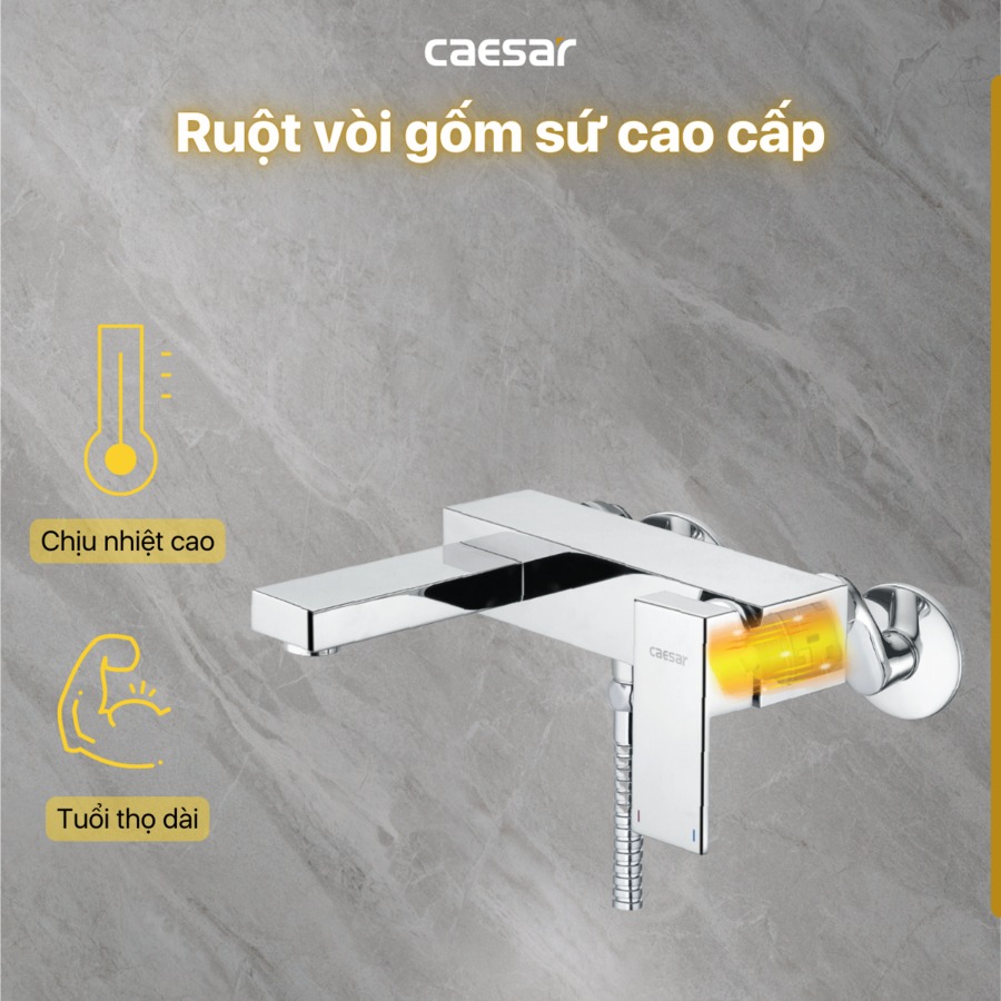Bộ vòi sen tắm nóng lạnh Caesar S843C