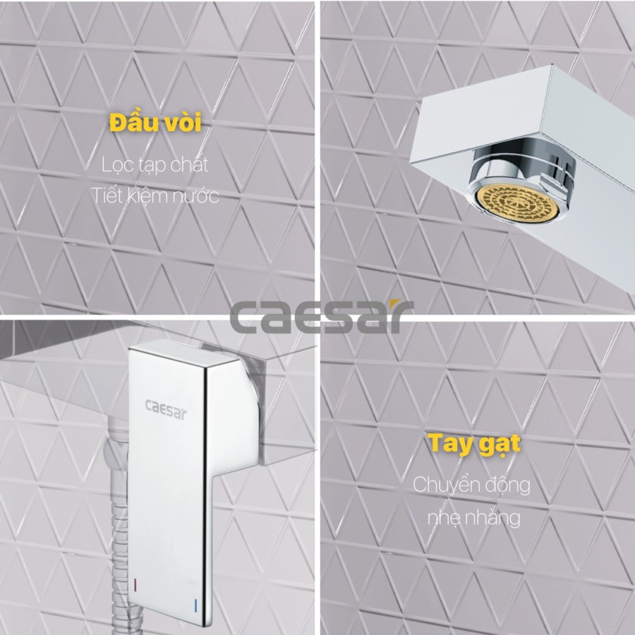 Bộ vòi sen tắm nóng lạnh Caesar S843C
