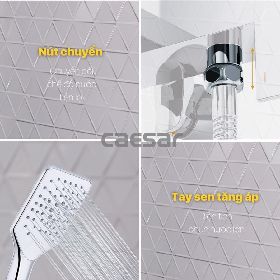 Bộ vòi sen tắm nóng lạnh Caesar S843C