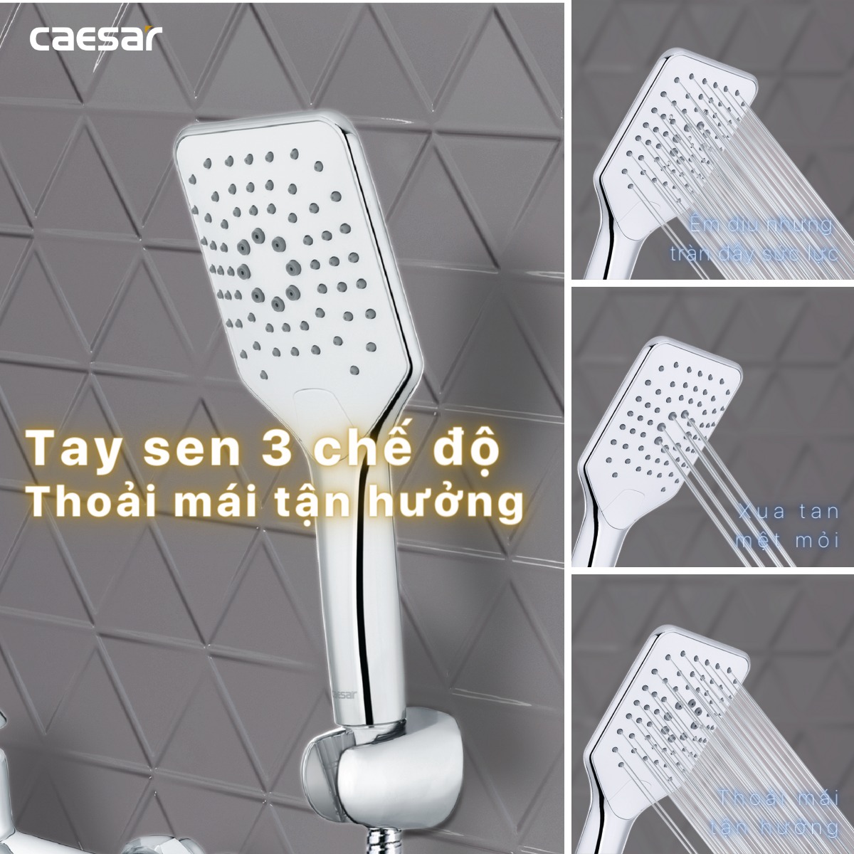 Bộ vòi sen tắm nóng lạnh Caesar S843C