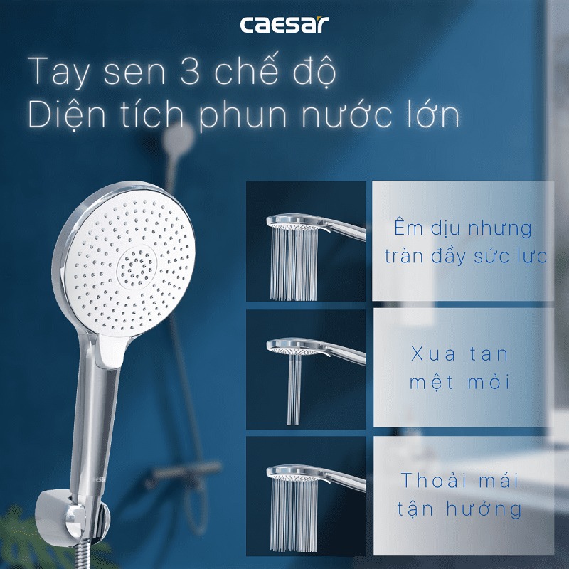 Bộ vòi sen tắm nhiệt độ Caesar TS617