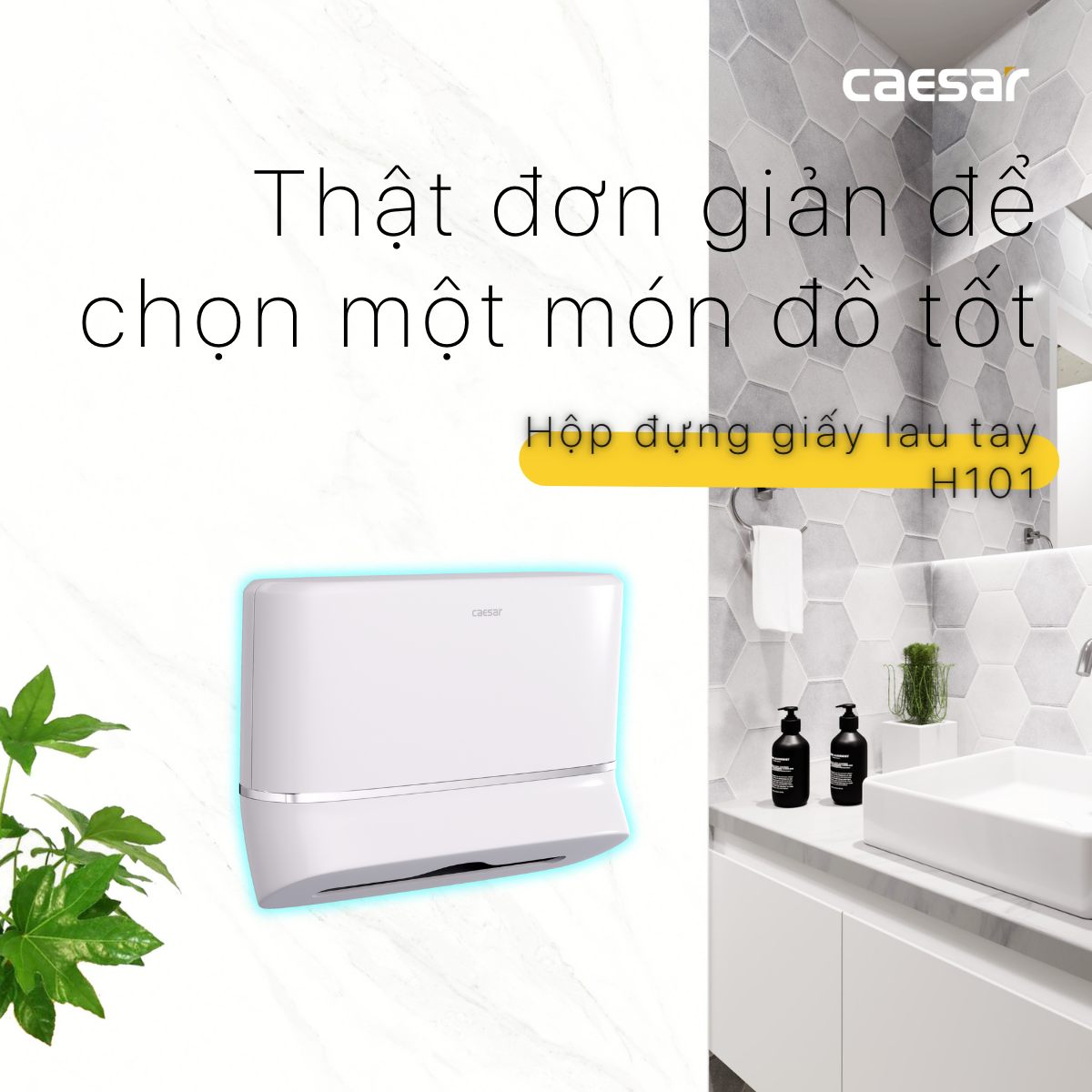 Hộp giấy vệ sinh Caesar H101