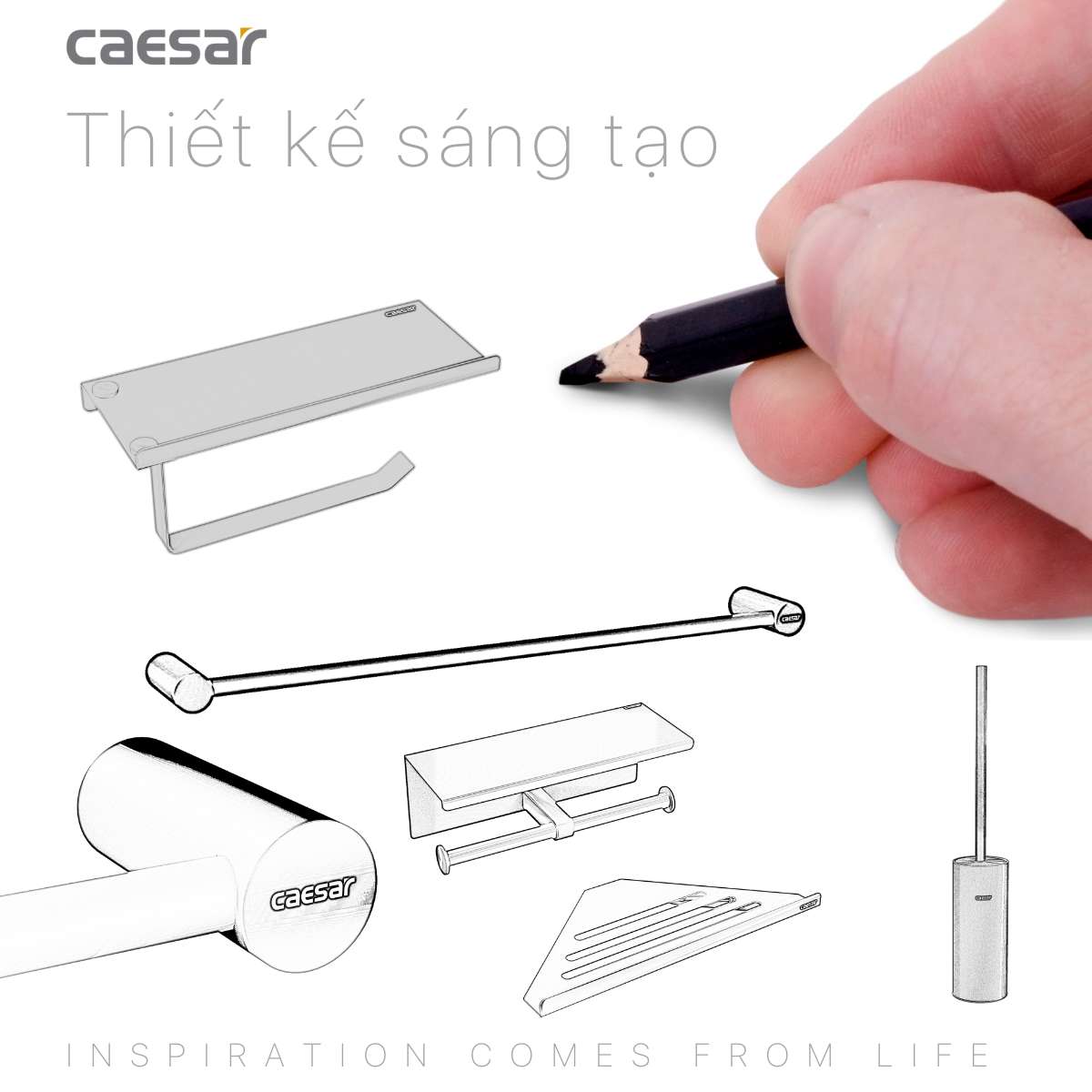 Móc giấy vệ sinh đôi Caesar Q6304B