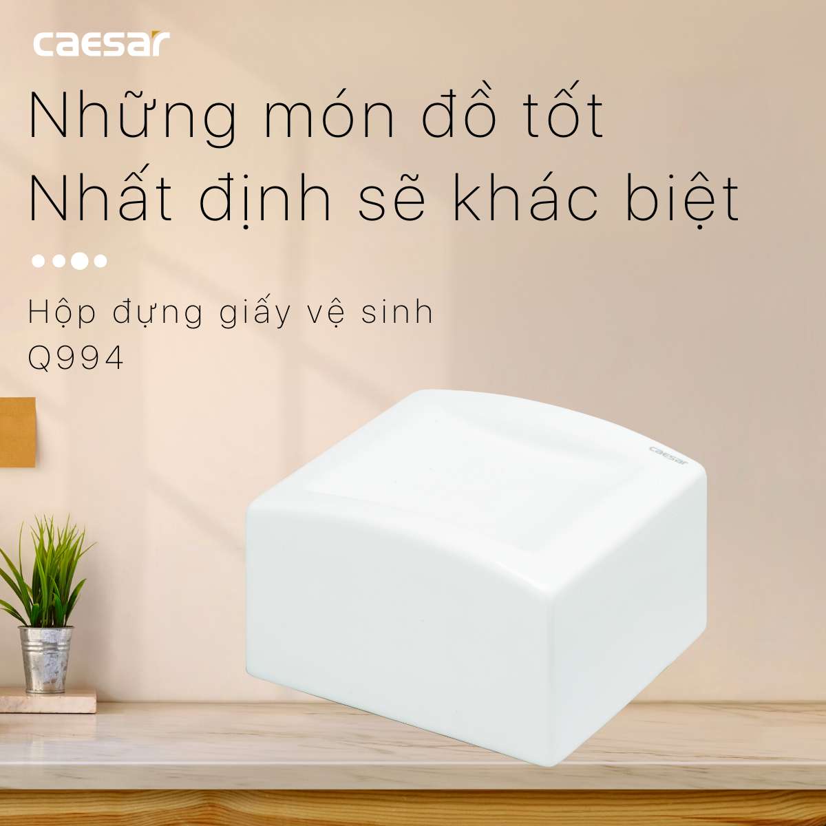 Hộp đựng giấy vệ sinh sứ Caesar Q994