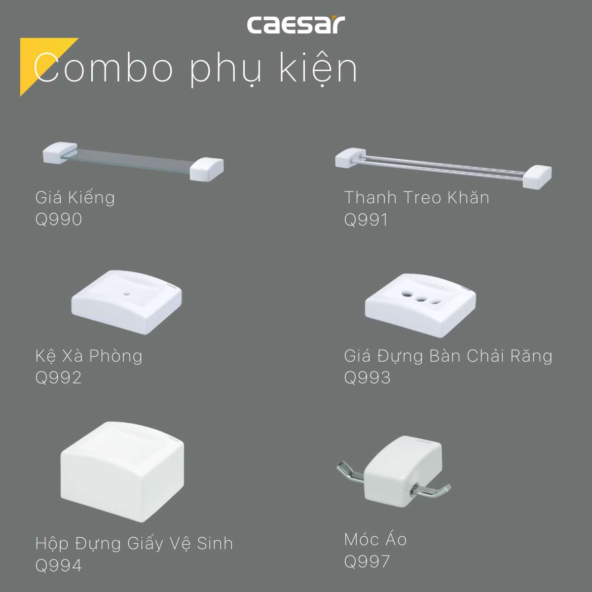 Hộp đựng giấy vệ sinh sứ Caesar Q994