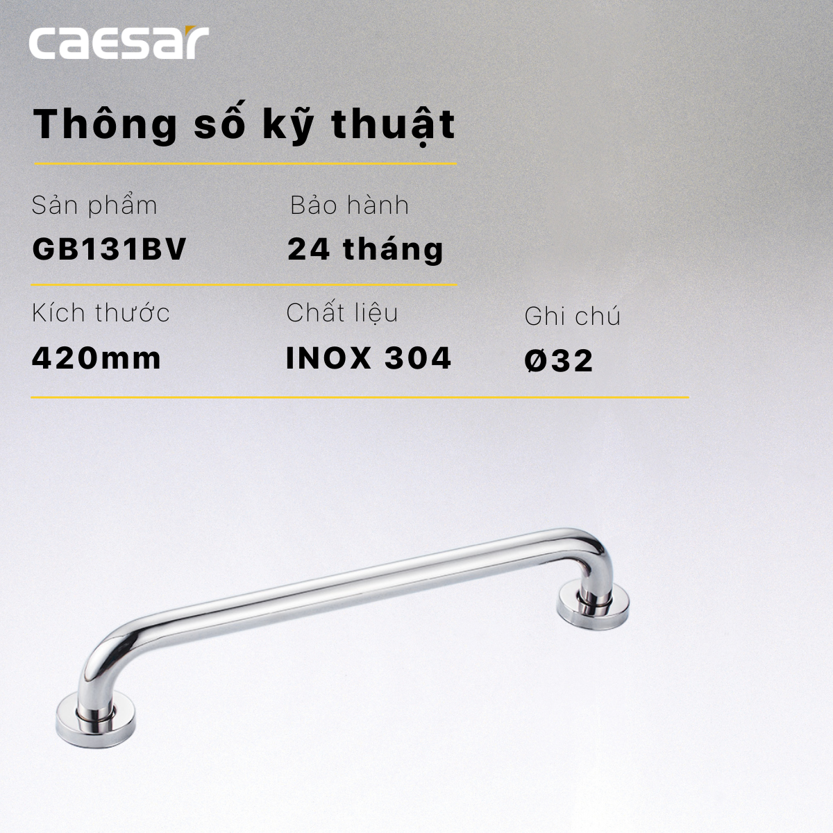 Thanh tay vịn inox Caesar GB131BV
