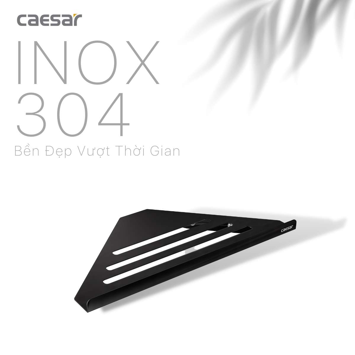 Kệ góc inox màu đen Caesar Q6314B