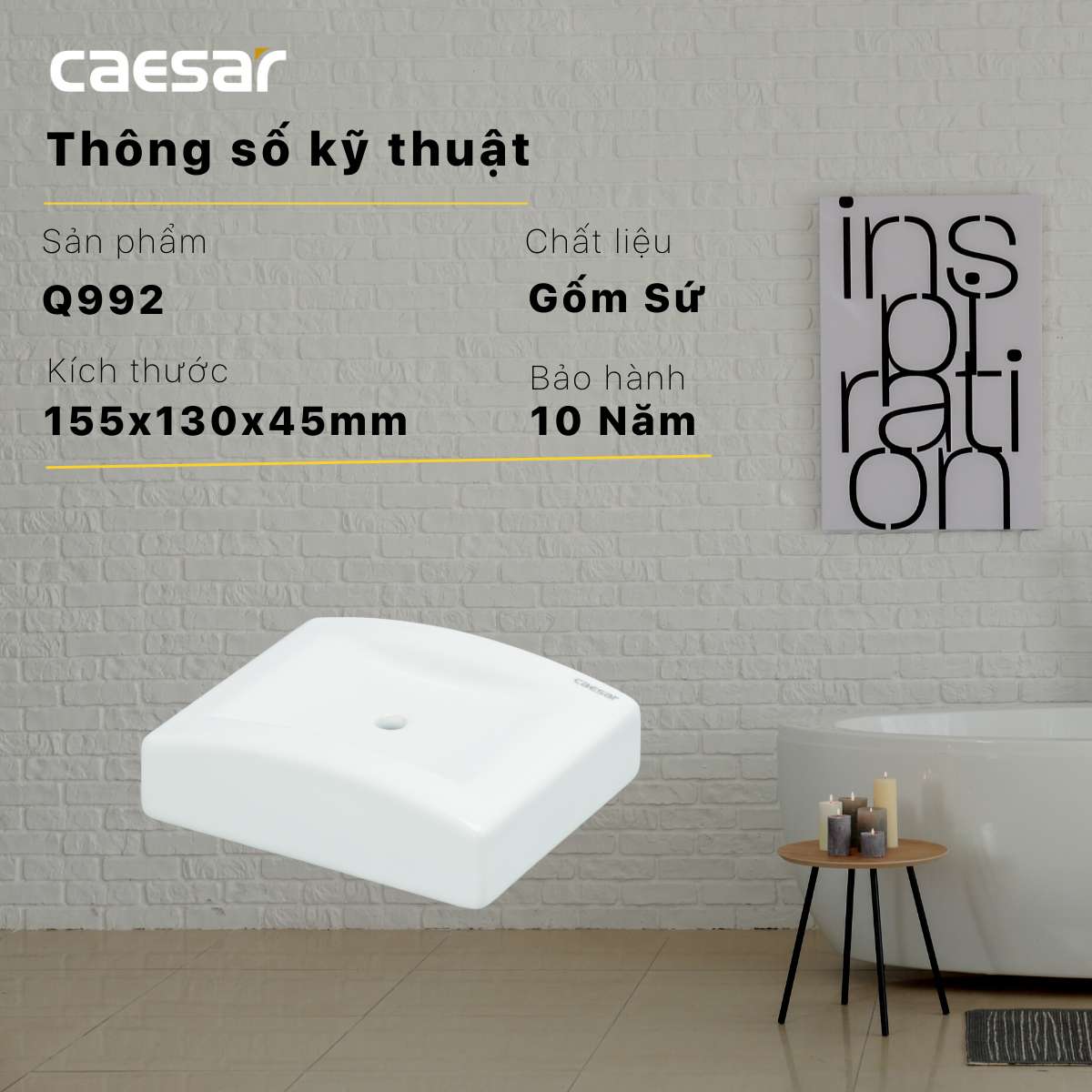 Kệ xà phòng sứ Caesar Q992