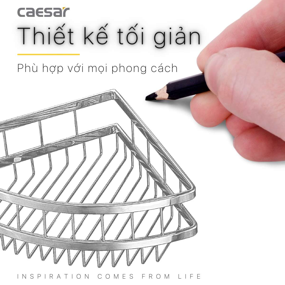 Kệ góc inox Caesar ST823V