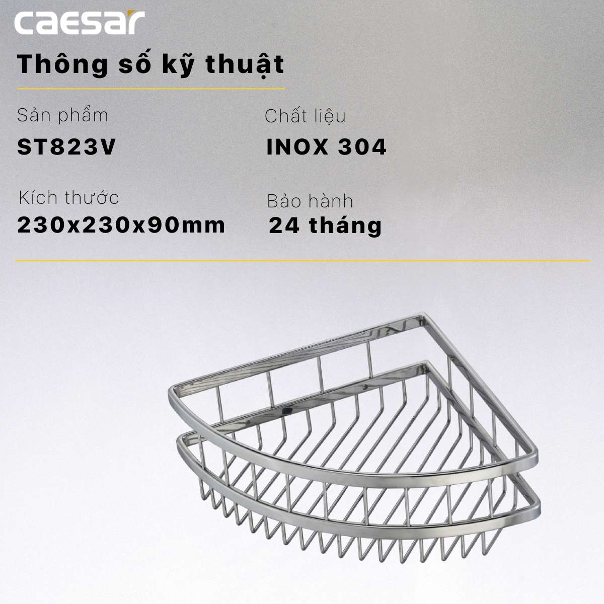 Kệ góc inox Caesar ST823V