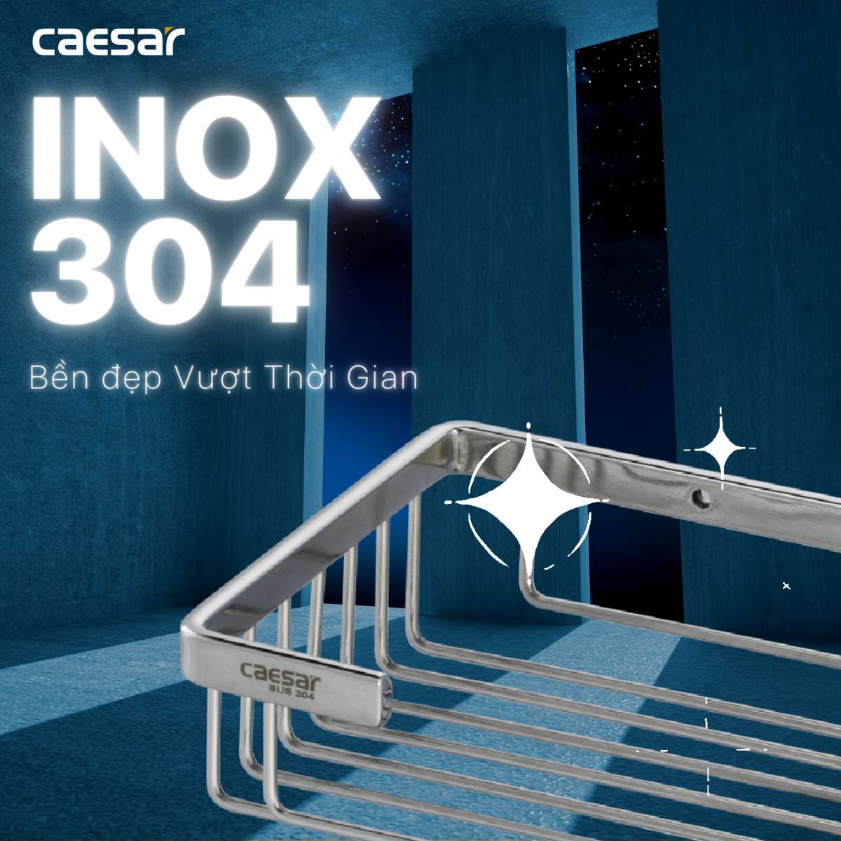 Kệ inox chữ nhật Caesar ST830V