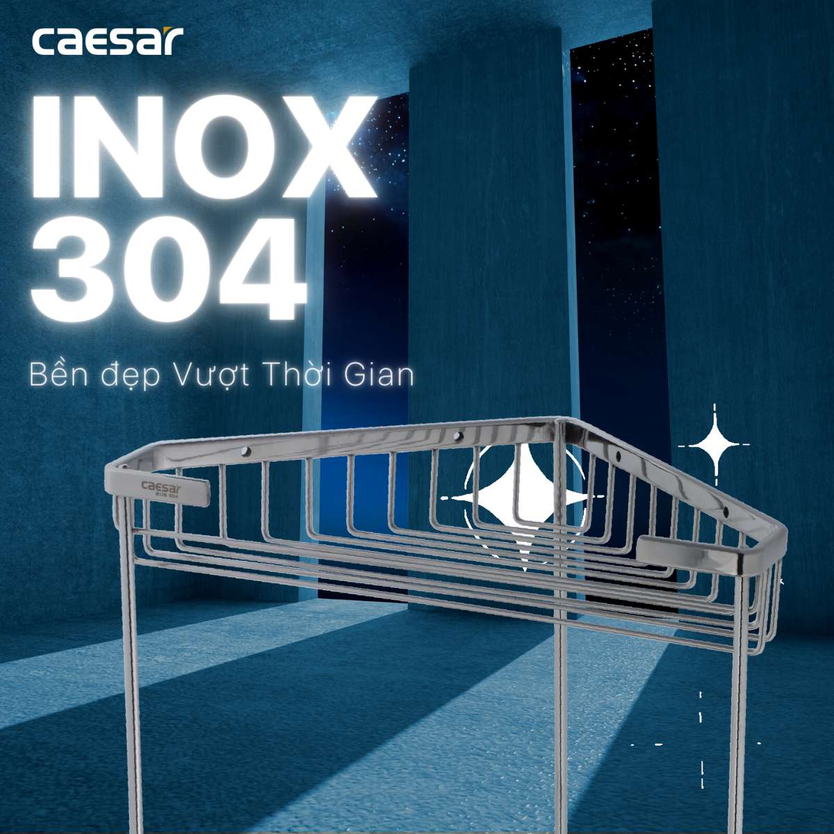 Kệ góc inox 2 tầng Caesar ST849