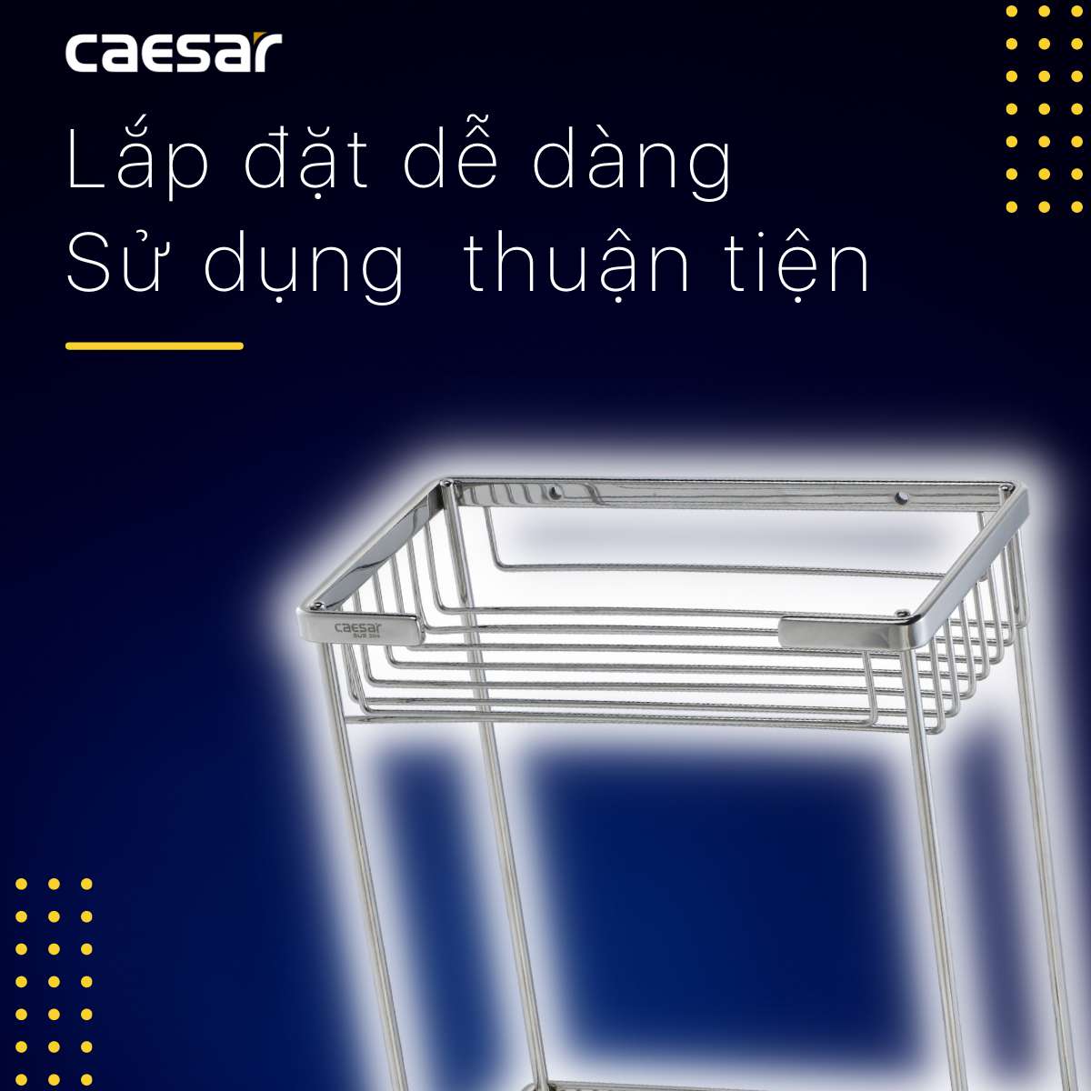 Kệ inox chữ nhật 2 tầng Caesar ST859