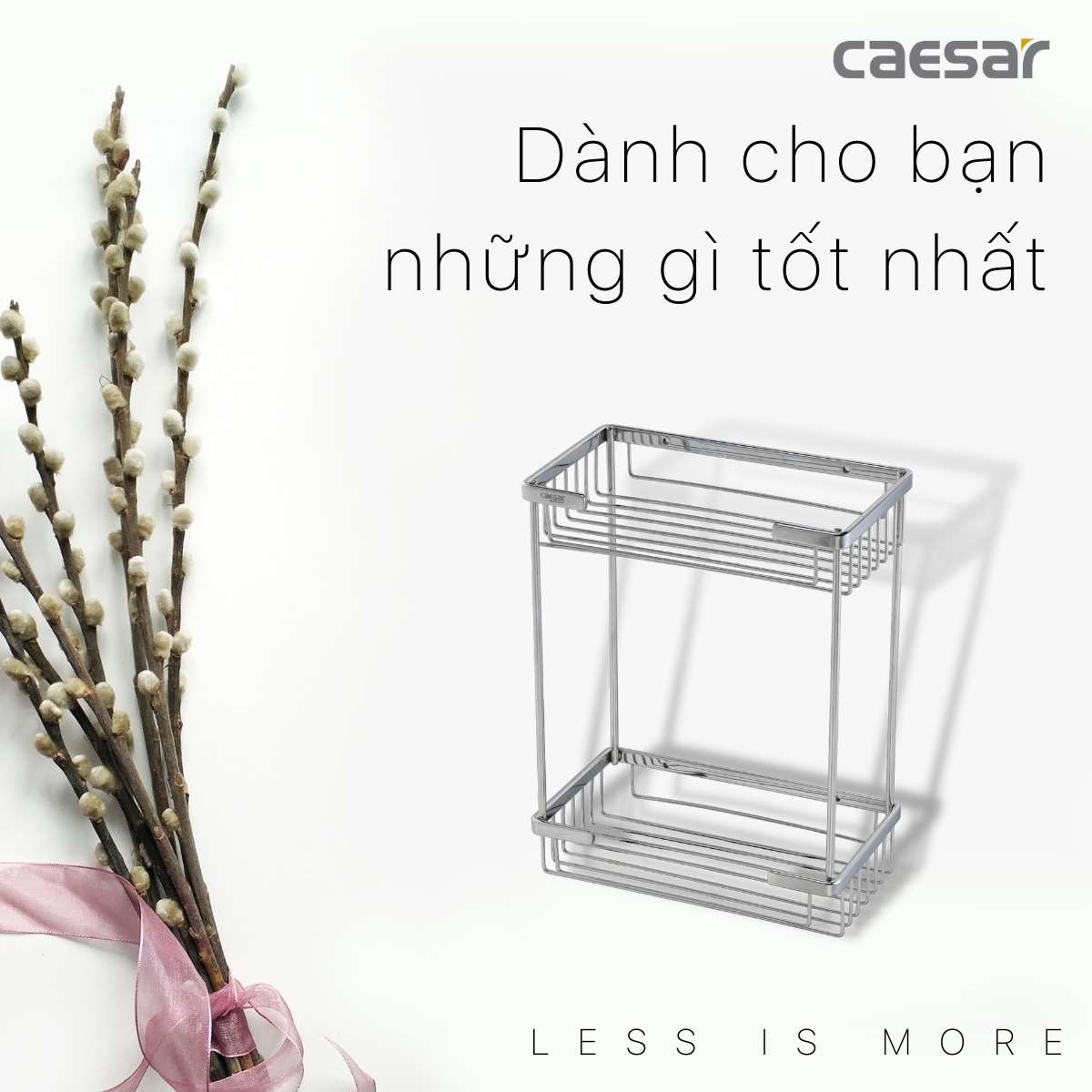 Kệ inox chữ nhật 2 tầng Caesar ST859