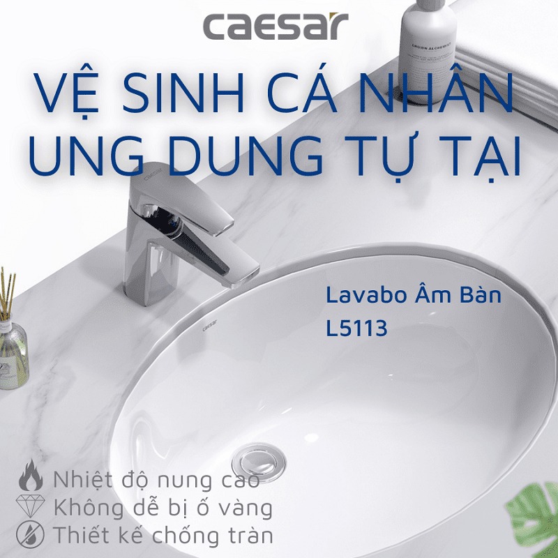 Chậu rửa mặt lavabo âm bàn Caesar L5113