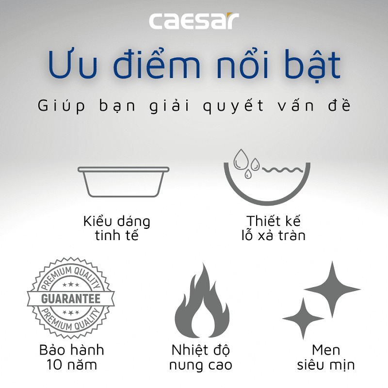 Chậu rửa mặt lavabo âm bàn Caesar L5113