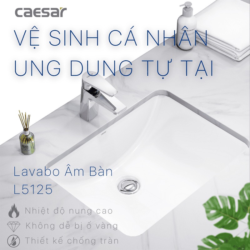 Chậu rửa mặt lavabo âm bàn Caesar L5125