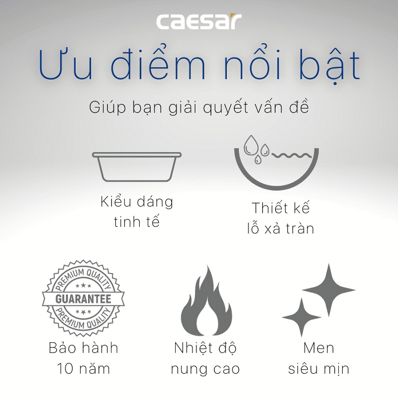 Chậu rửa mặt lavabo âm bàn Caesar L5125