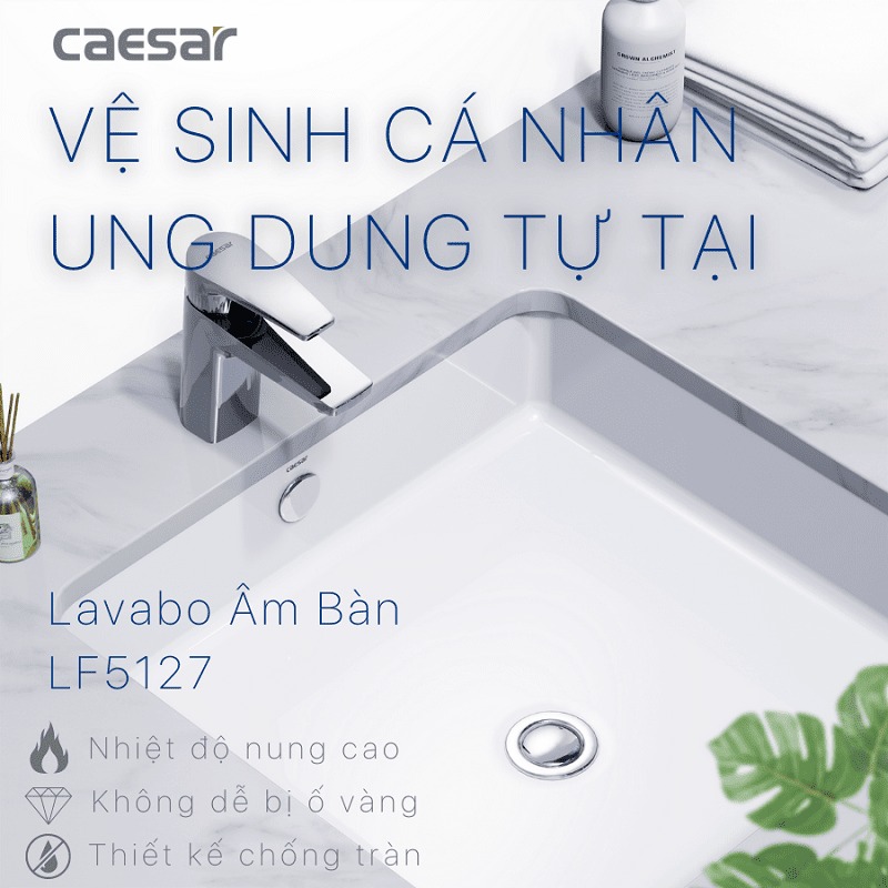Chậu rửa mặt lavabo âm bàn Caesar LF5127