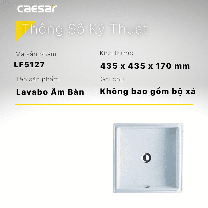Chậu rửa mặt lavabo âm bàn Caesar LF5127